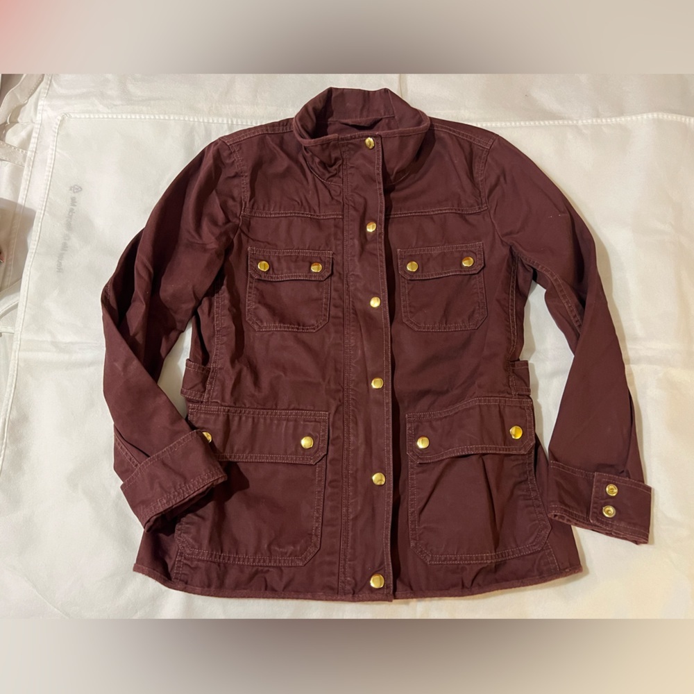 J. Crew Deep Red Utility Jacket - image 9
